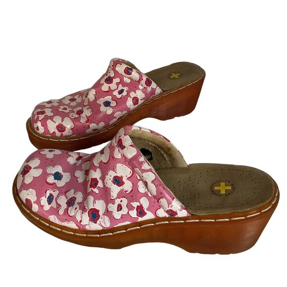 Dr. Martens Pink Floral Platform Clogs Air Cushion Sole Women’s US 6
